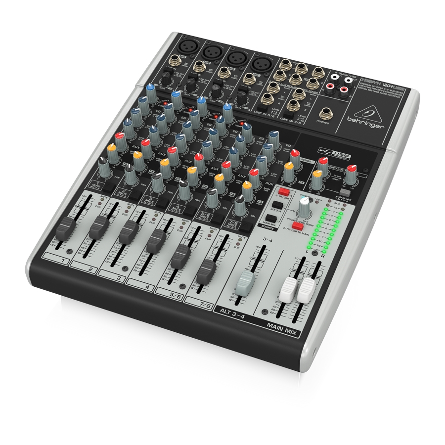 BEHRINGER - Premium 12-Input 2/2-Bus Mixer with XENYX Mic Preamps & Compressors, British EQs, 24-Bit Multi-FX Processor and USB/Audio Interface