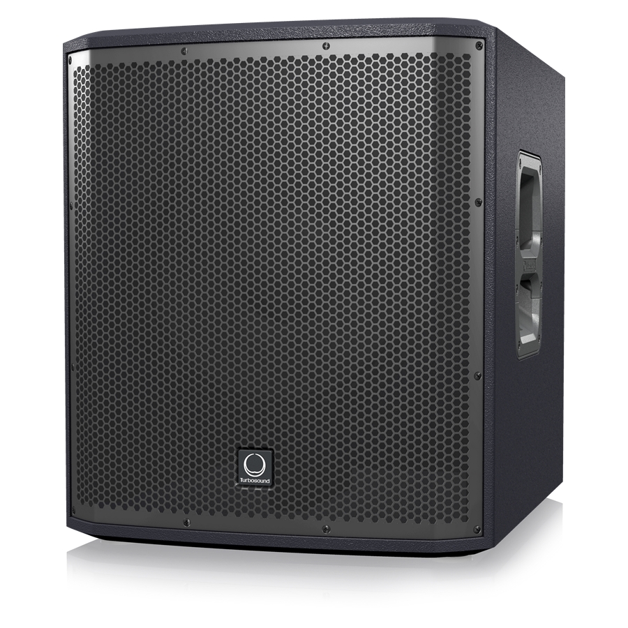TURBOSOUND - 1,000 Watt Powered 12" Subwoofer with Dual Amplifiers for Satellite Speakers, Klark Teknik Spatial Sound Technology, Digital Mixer, Remote Control via iPhone/iPad and Bluetooth Audio Streaming