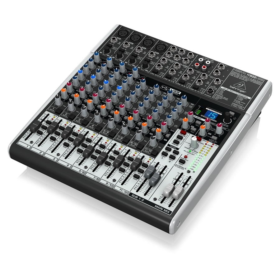 BEHRINGER - Premium 16-Input 2/2-Bus Mixer with XENYX Mic Preamps & Compressors, British EQs, 24-Bit Multi-FX Processor and USB/Audio Interface