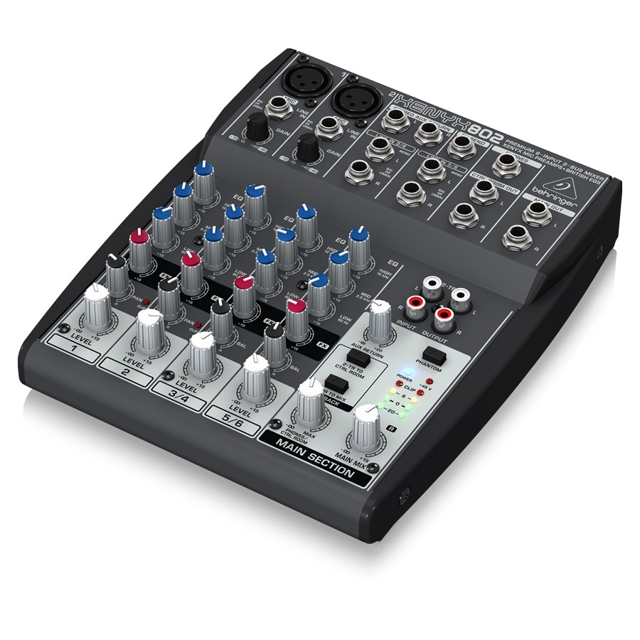 BEHRINGER - Premium 8-Input 2-BuPremium 8-Input 2-Bus Mixer with XENYX Mic Preamps and British EQss Mixer with XENYX Mic Preamps and British EQs  