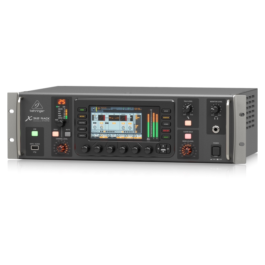 BEHRINGER - 40-Input, 25-Bus Digital Rack Mixer with 16 Programmable Midas Preamps, USB Audio Interface and iPad/iPhone* Remote Control