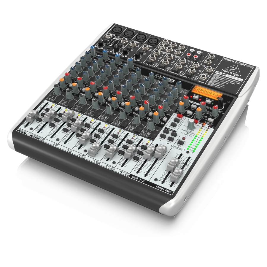 BEHRINGER - Premium 16-Input 2/2-Bus Mixer with XENYX Mic Preamps & Compressors, Klark Teknik Multi-FX Processor, Wireless Option and USB/Audio Interface