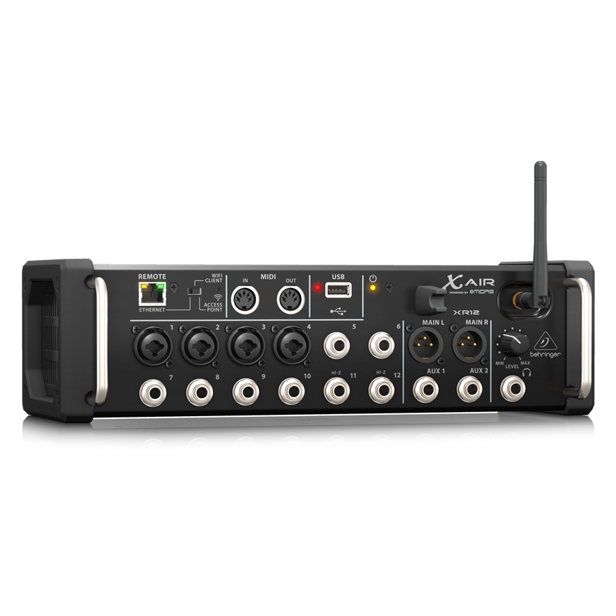 BEHRINGER - 12-Input Digital Mixer for iPad/Android Tablets with 4 Programmable Midas Preamps, 8 Line Inputs, Integrated Wifi Module and USB Stereo Recorder