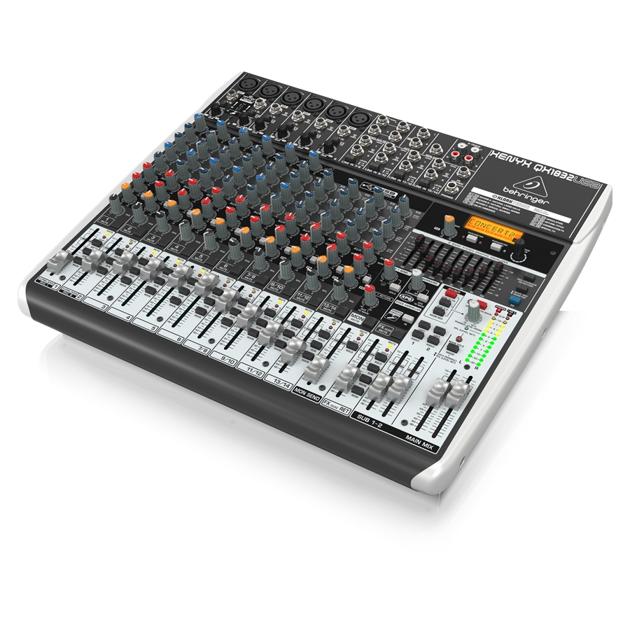 BEHRINGER - Premium 18-Input 3/2-Bus Mixer with XENYX Mic Preamps & Compressors, Klark Teknik Multi-FX Processor, Wireless Option and USB/Audio Interface