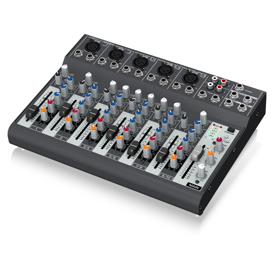 BEHRINGER - Premium 10-Input 2-Bus Mixer with XENYX Preamps, British EQs and Optional Battery Operation