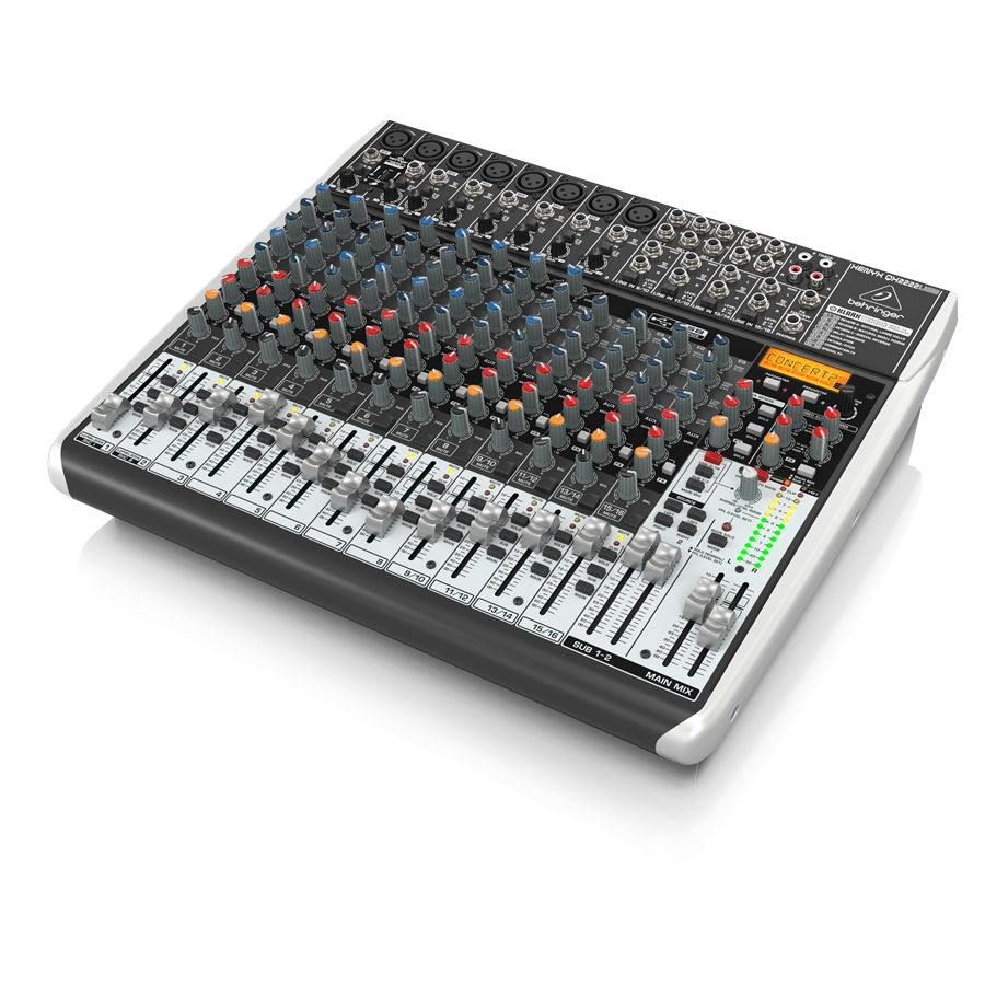 BEHRINGER - Premium 22-Input 2/2-Bus Mixer with XENYX Mic Preamps & Compressors, Klark Teknik Multi-FX Processor, Wireless Option and USB/Audio Interface