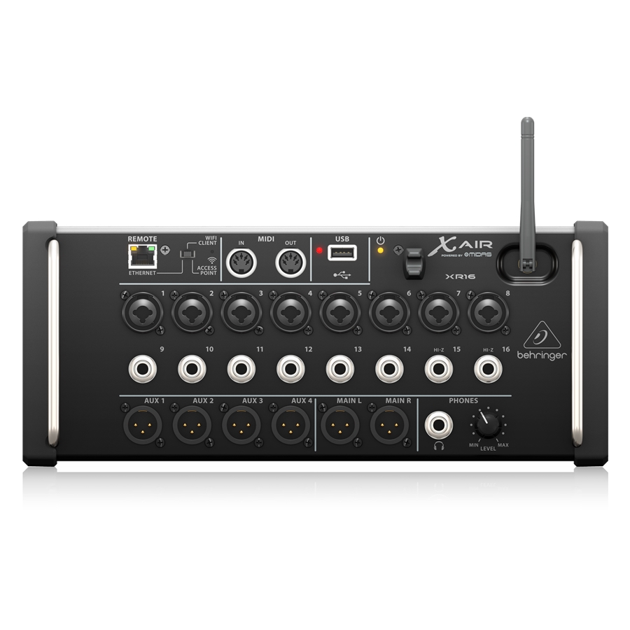 BEHRINGER - 16-Input Digital Mixer for iPad/Android Tablets with 8 Programmable Midas Preamps, 8 Line Inputs, Integrated Wifi Module and USB Stereo Recorder
