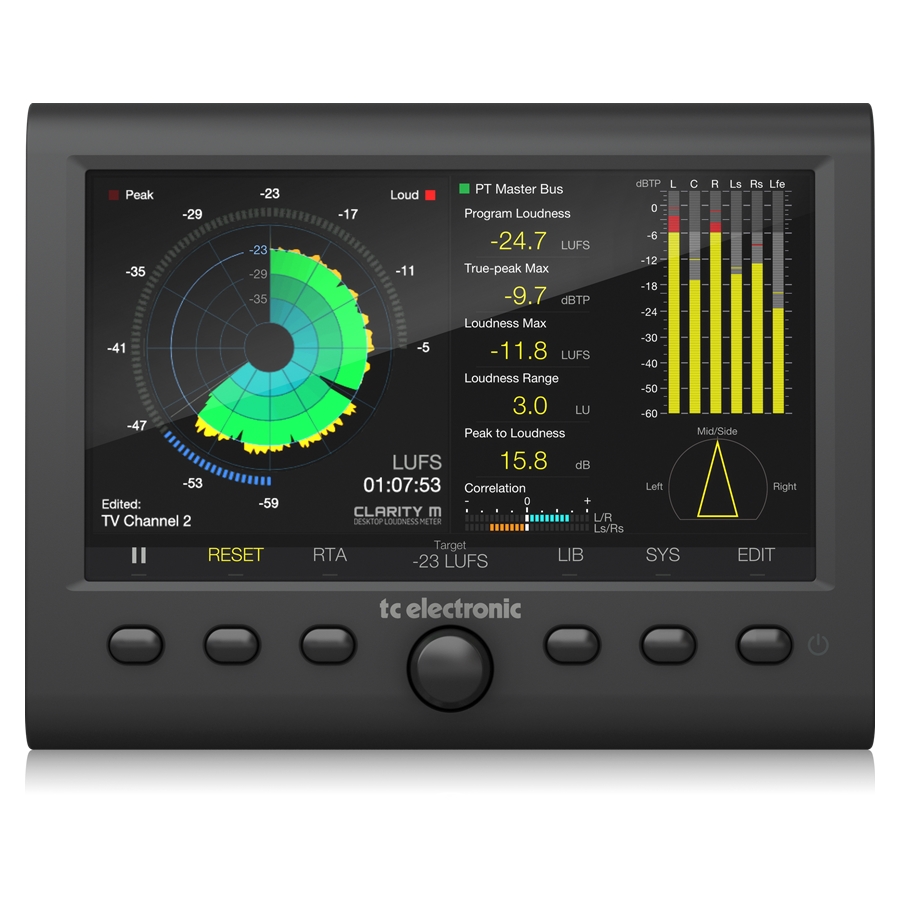 TC ELECTRONIC - Stereo and 5.1 Audio Loudness Meter with 7" High Resolution Display and USB Connection for Plug-In Metering