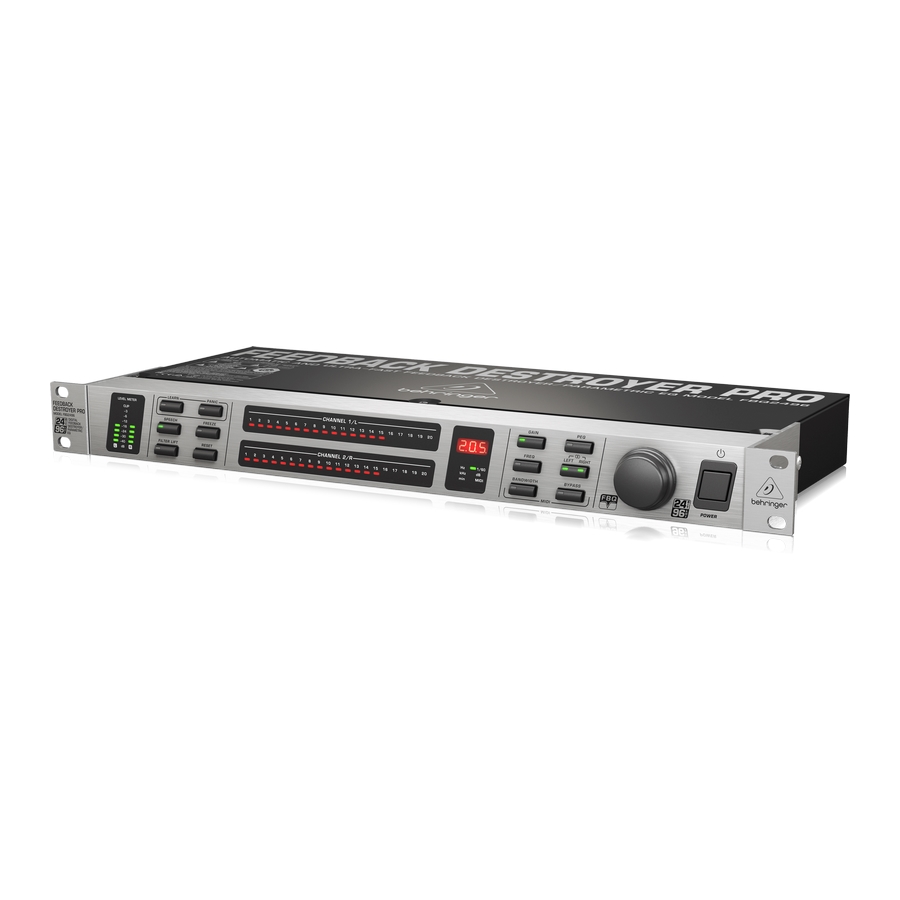 BEHRINGER - Automatic and Ultra-Fast Feedback Destroyer/Parametric EQ with 40 FBQ Filters and 96 kHz Audio Performance