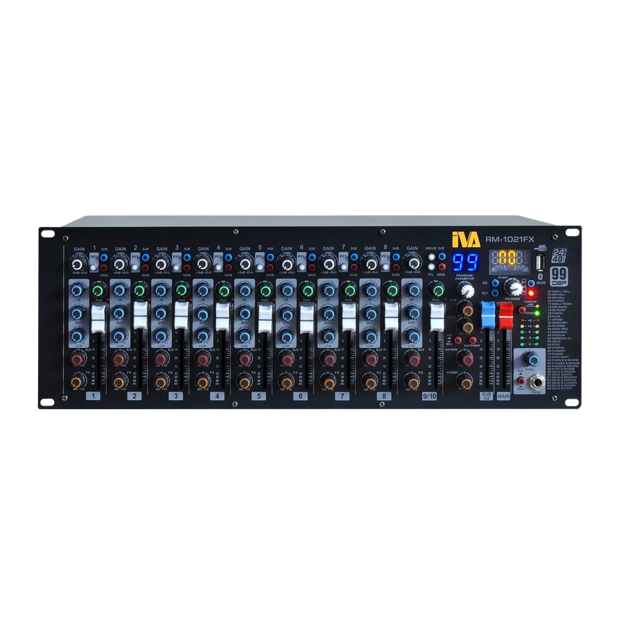 IVA - IVA RM-1021FX (10 Channel) Rack Audio Mixer