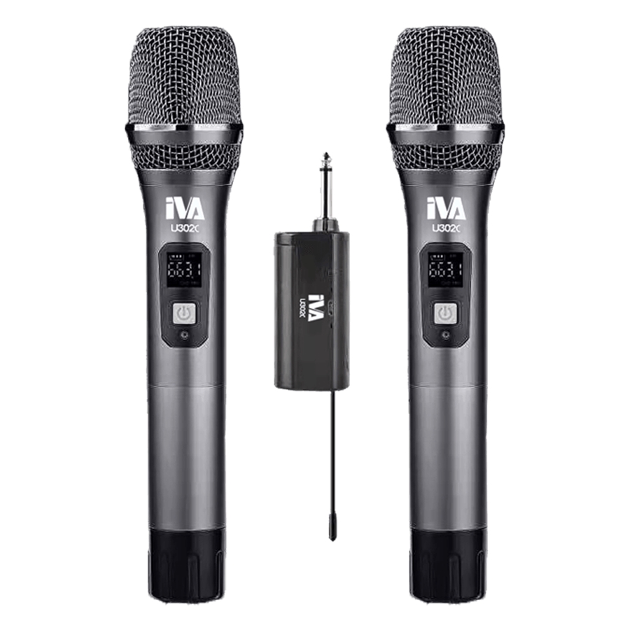 IVA - IVA U302C-H2 2x30 CH Dongle Wireless Microphone, 2 Handheld Mic