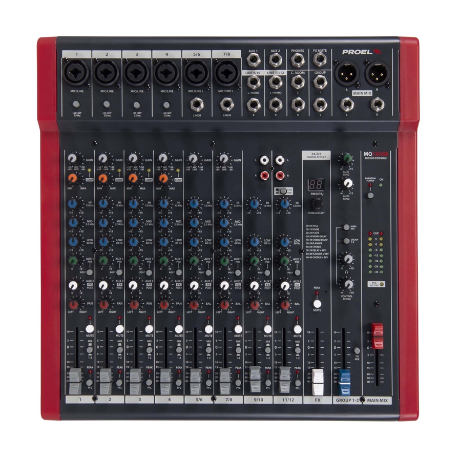 PROEL - Compact 12-channel mixer with FX and USB