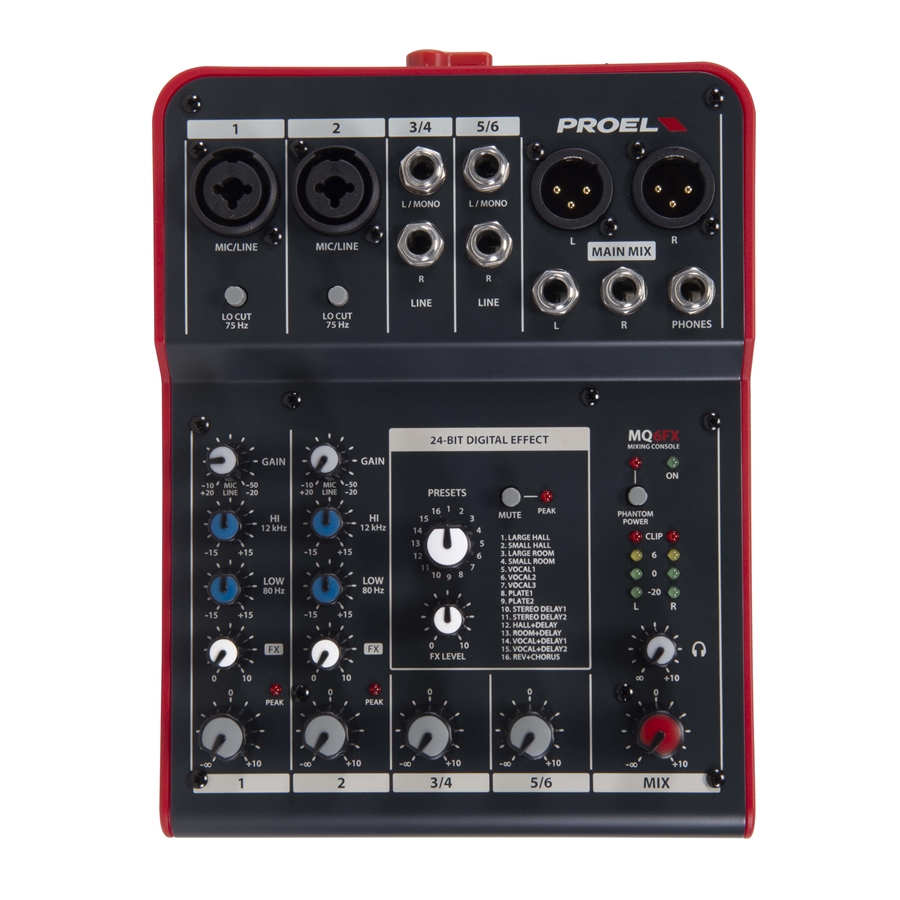 PROEL - Compact 6-channel mixer with FX