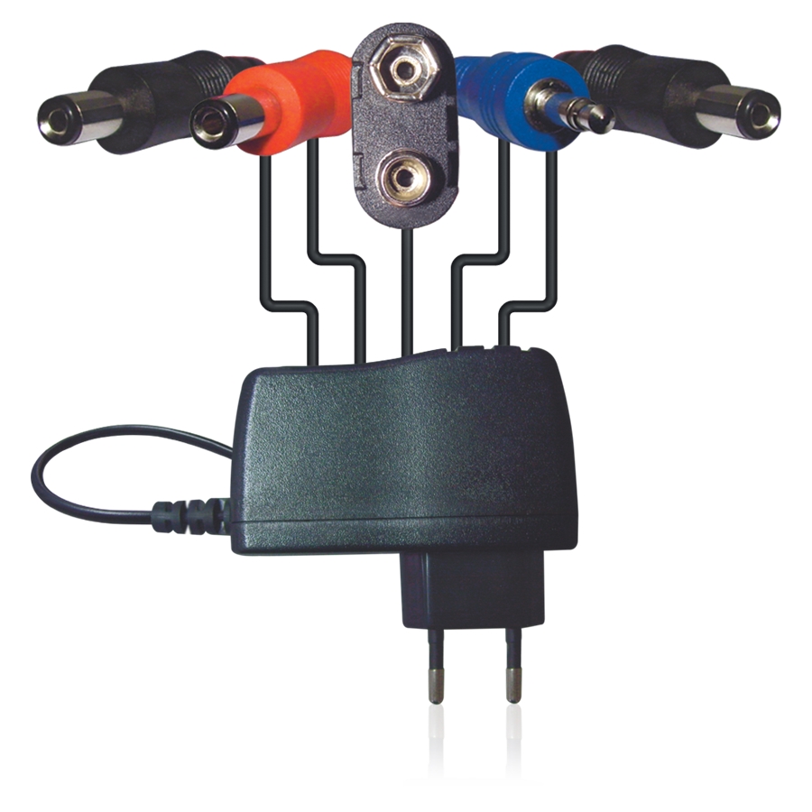 BEHRINGER - All-Country DC 9 V / 1.7 A Power Adapter with Daisy-Chain Connectors, Jumper Cables and All-Country Mains Adapters
