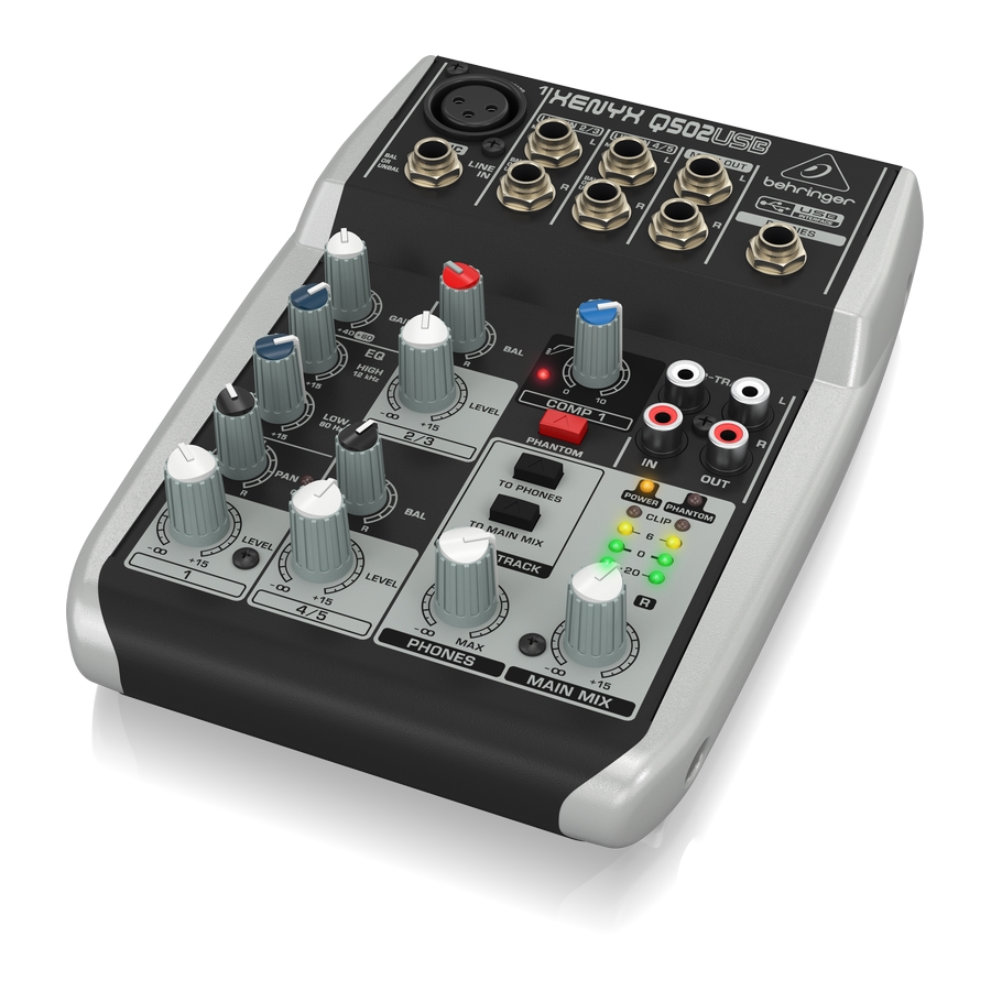BEHRINGER - Premium 5-Input 2-Bus Mixer with XENYX Mic Preamp & Compressor, British EQ and USB/Audio Interface