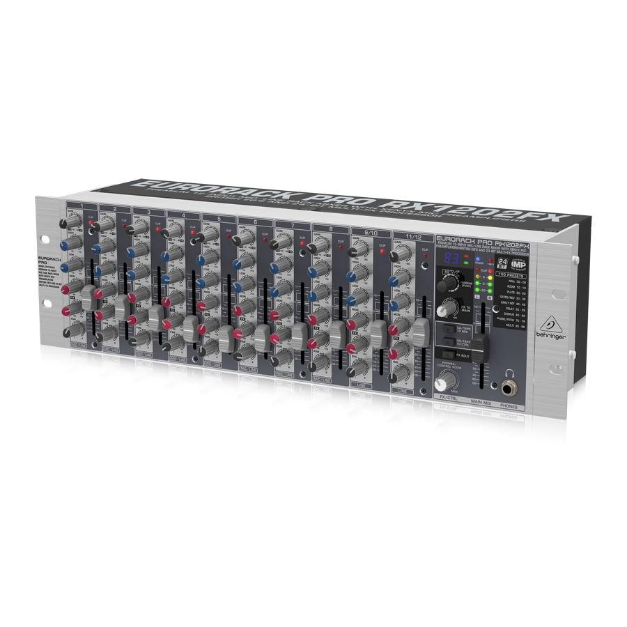 BEHRINGER - Premium 12-Input Mic/Line Rack Mixer with XENYX Mic Preamplifiers, British EQ's and Multi-FX Processor