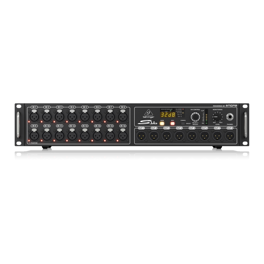 BEHRINGER - I/O Box with 16 Remote-Controllable Midas Preamps, 8 Outputs and AES50 Networking featuring Klark Teknik SuperMAC Technology