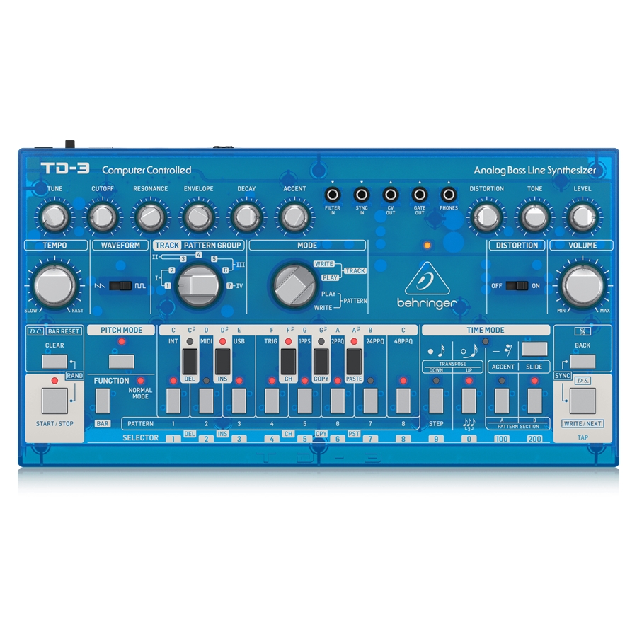BEHRINGER - Analog Bass Line Synthesizer with VCO, VCF, 16-Step Sequencer, Distortion Effects and 16-Voice Poly Chain