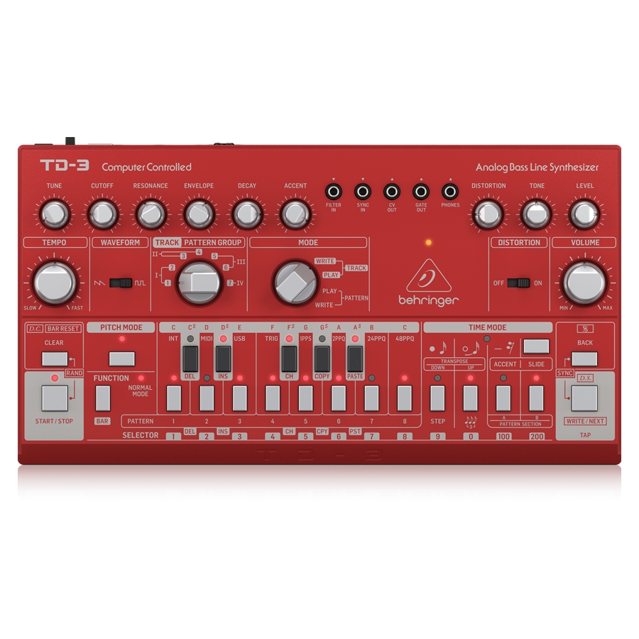 BEHRINGER - Analog Bass Line Synthesizer with VCO, VCF, 16-Step Sequencer, Distortion Effects and 16-Voice Poly Chain
