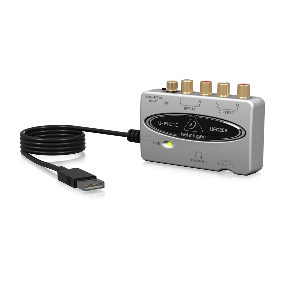 BEHRINGER - Audiophile USB/Audio Interface with Built-in Phono Preamp for Digitalizing Your Tapes and Vinyl Records
