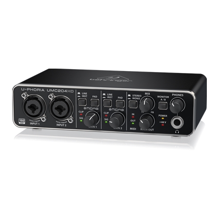 BEHRINGER - Audiophile 2x4, 24-Bit/192 kHz USB Audio/MIDI Interface with Midas Mic Preamplifiers