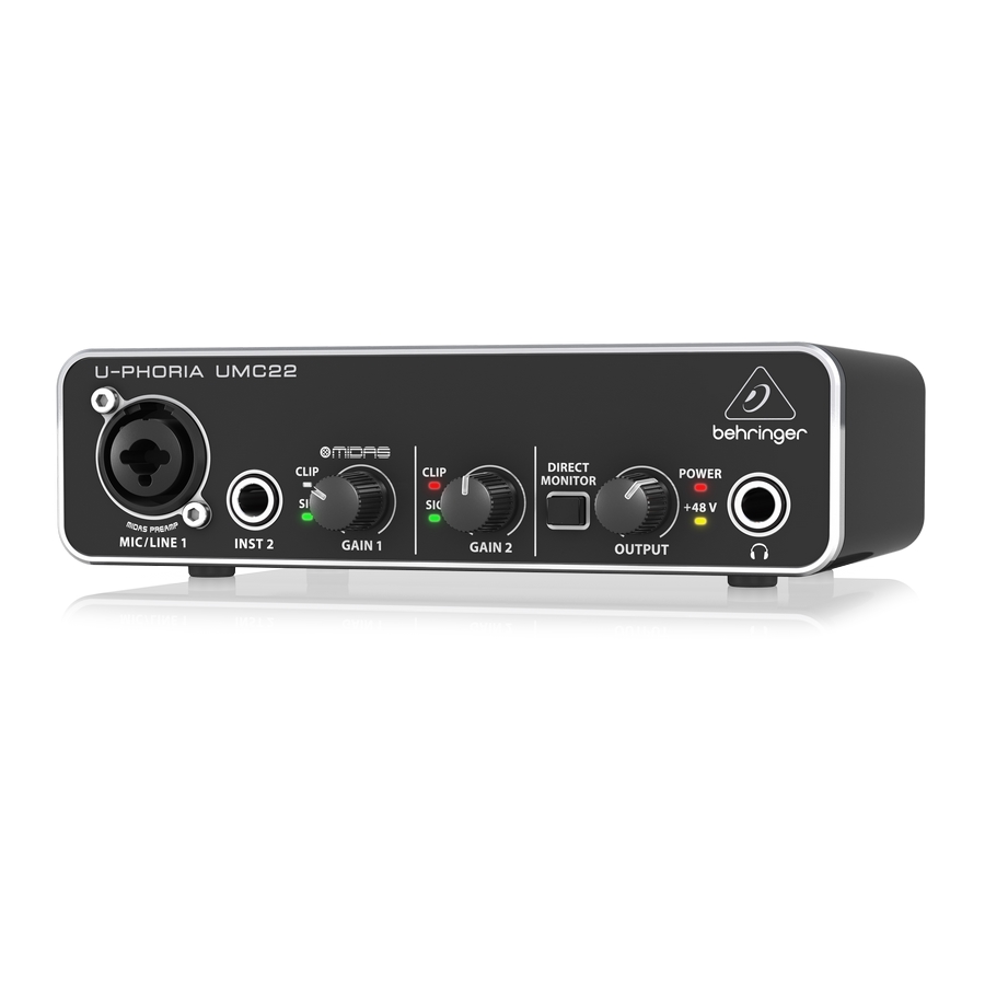 BEHRINGER - Audiophile 2x2 USB Audio Interface with Midas Mic Preamplifier