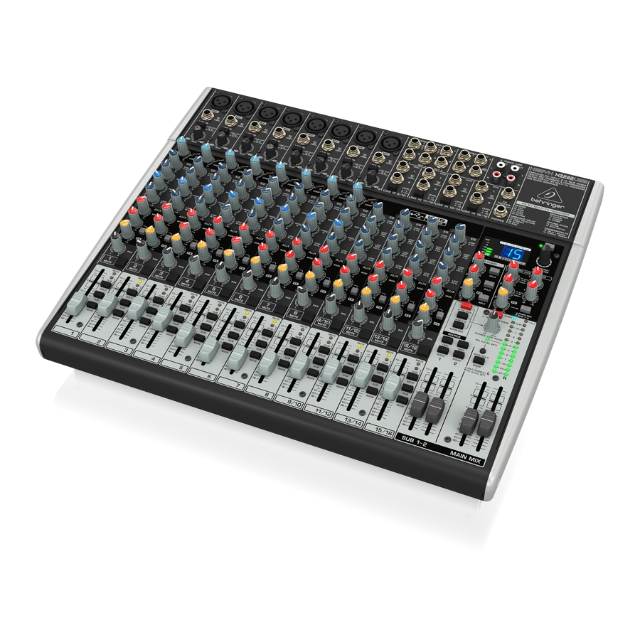 BEHRINGER - Premium 22-Input 2/2-Bus Mixer with XENYX Mic Preamps & Compressors, British EQs, 24-Bit Multi-FX Processor and USB/Audio Interface