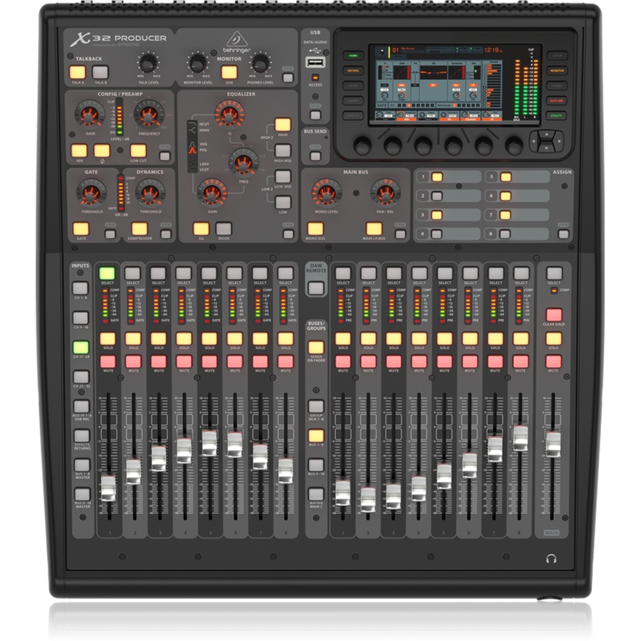 BEHRINGER - 40-Input, 25-Bus Rack-Mountable Digital Mixing Console with 16 Programmable Midas Preamps, 17 Motorized Faders, 32-Channel Audio Interface and iPad/iPhone* Remote Control