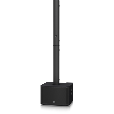 TURBOSOUND - 2,000 Watt Powered Column Loudspeaker with a 2 x 12" Subwoofer, 18 Neodymium Drivers, Klark Teknik Spatial Sound Technology, Digital Mixer, Reverb, Remote Control via Smart Phone and Bluetooth Audio Streaming