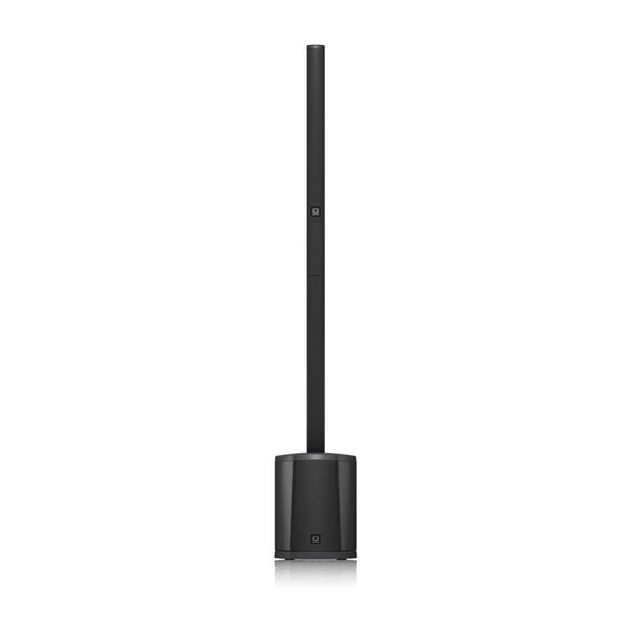 TURBOSOUND - 600 Watt Powered Column Loudspeaker with an 8" Subwoofer, 6 Neodymium Drivers, Klark Teknik Spatial Sound Technology, Digital Mixer, Reverb, Remote Control via iPhone/iPad and Bluetooth Audio Streaming