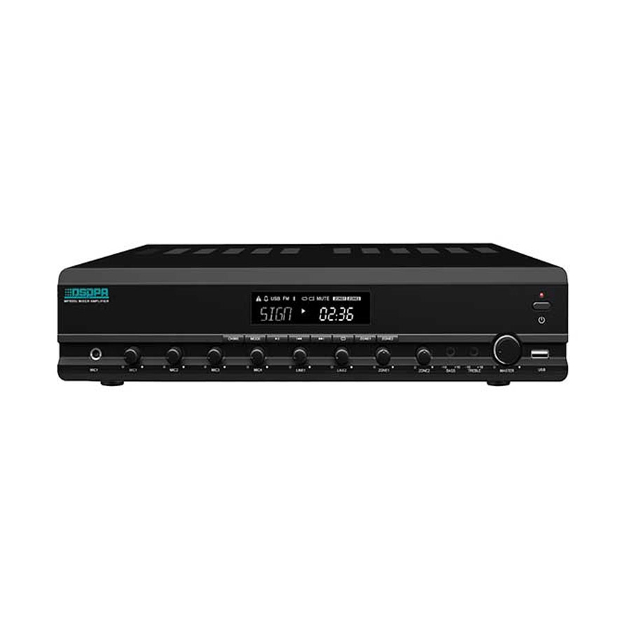 DSPPA - MP600U 2 Zones Integrated Mixer Amplifier with Remote Paging